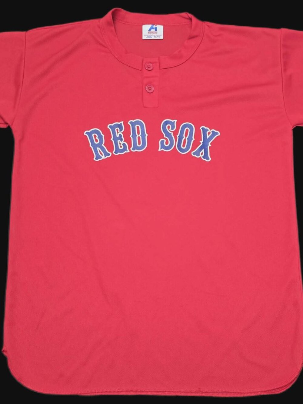 Boston Red Sox Youth Baseball Jersey Red Button Henley Style XL